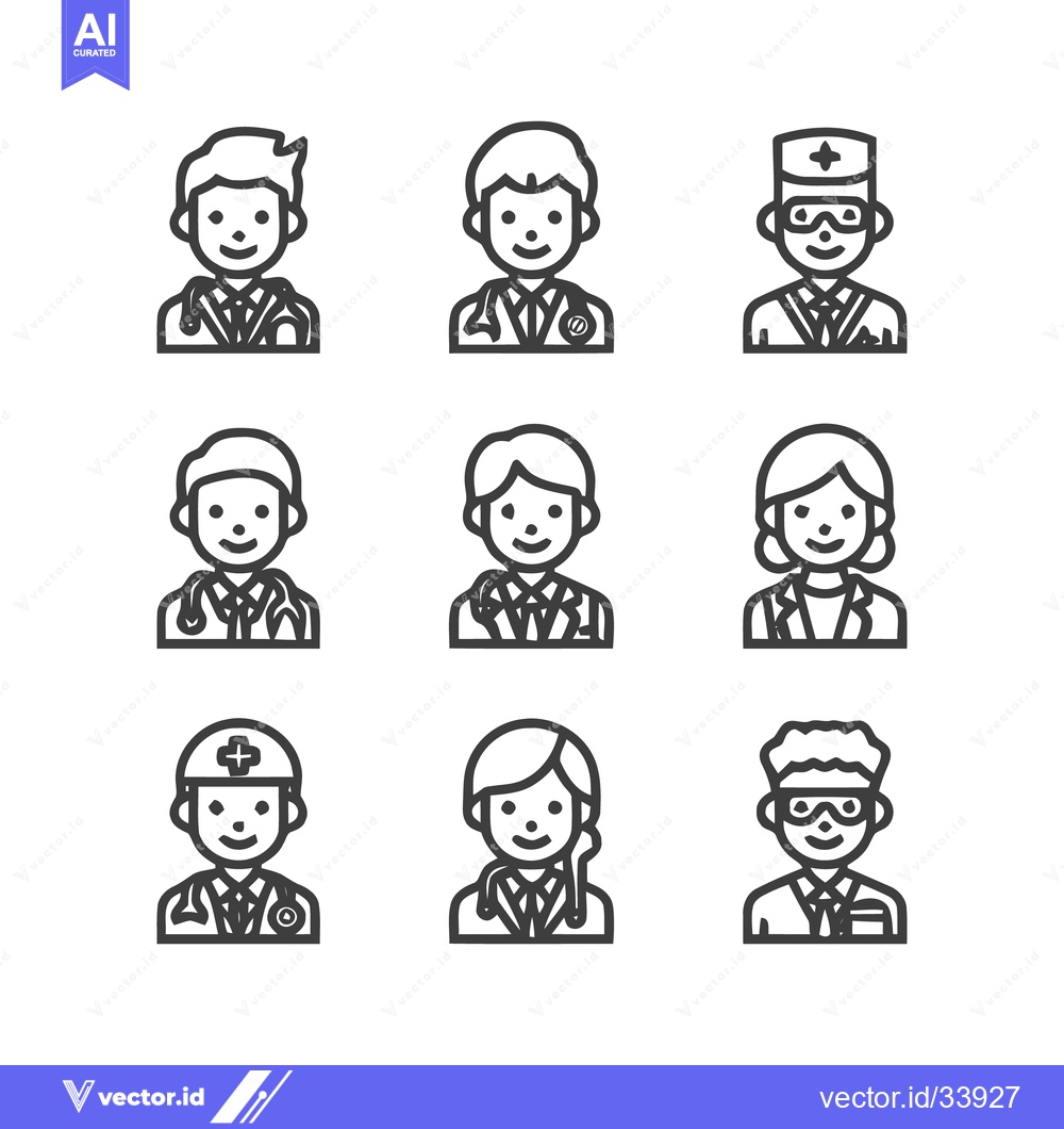 Premium Vector of Medical Professionals - Diverse Lineup of Healthcare Providers.