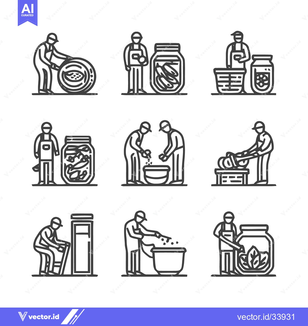 Premium Vector dari Pickling Process - A Visual Guide to Food Preservation.