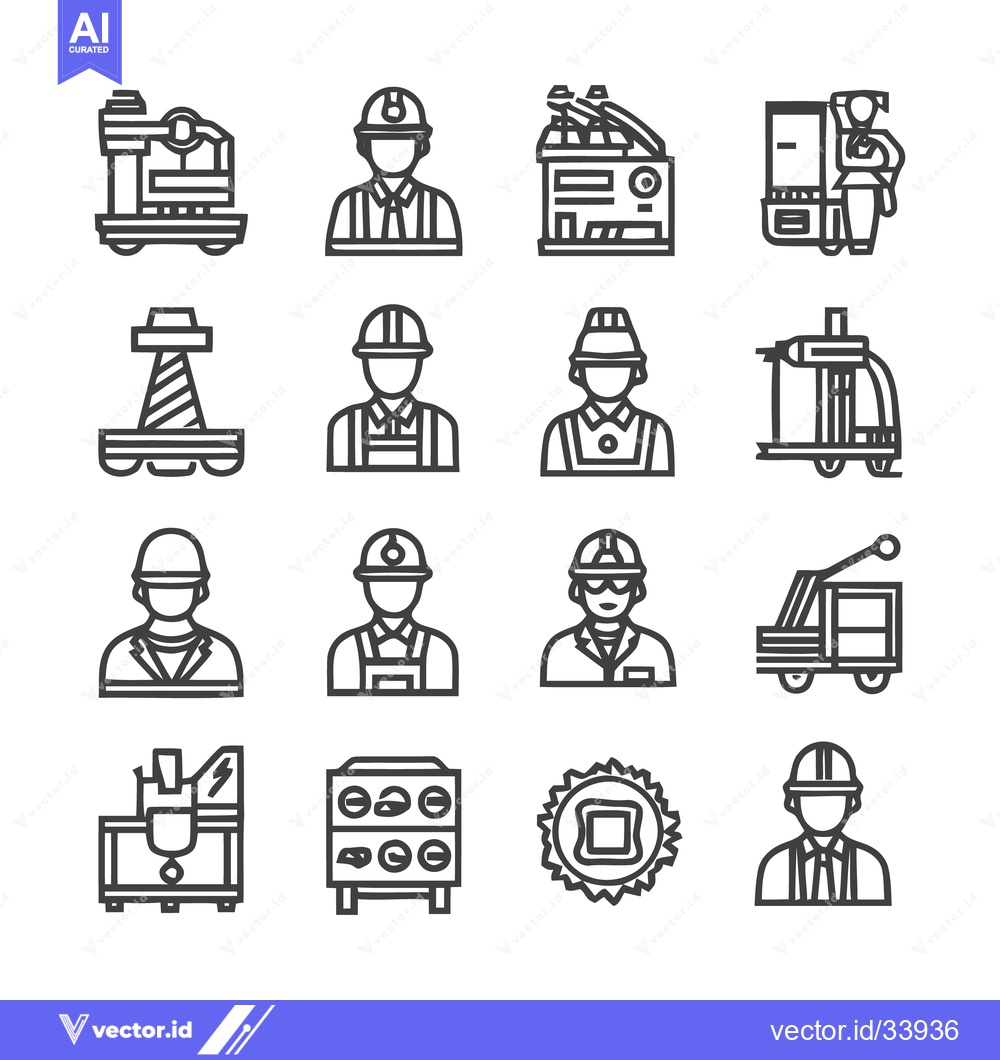 Premium Vector dari Industrial Icons - Construction, Engineering, and Manufacturing Elemen