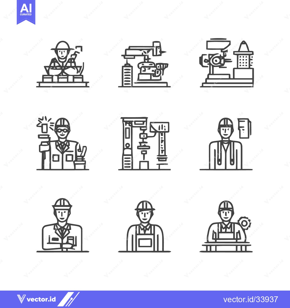 Premium Vector dari Engineering and Construction Workers - A Comprehensive Collection of I