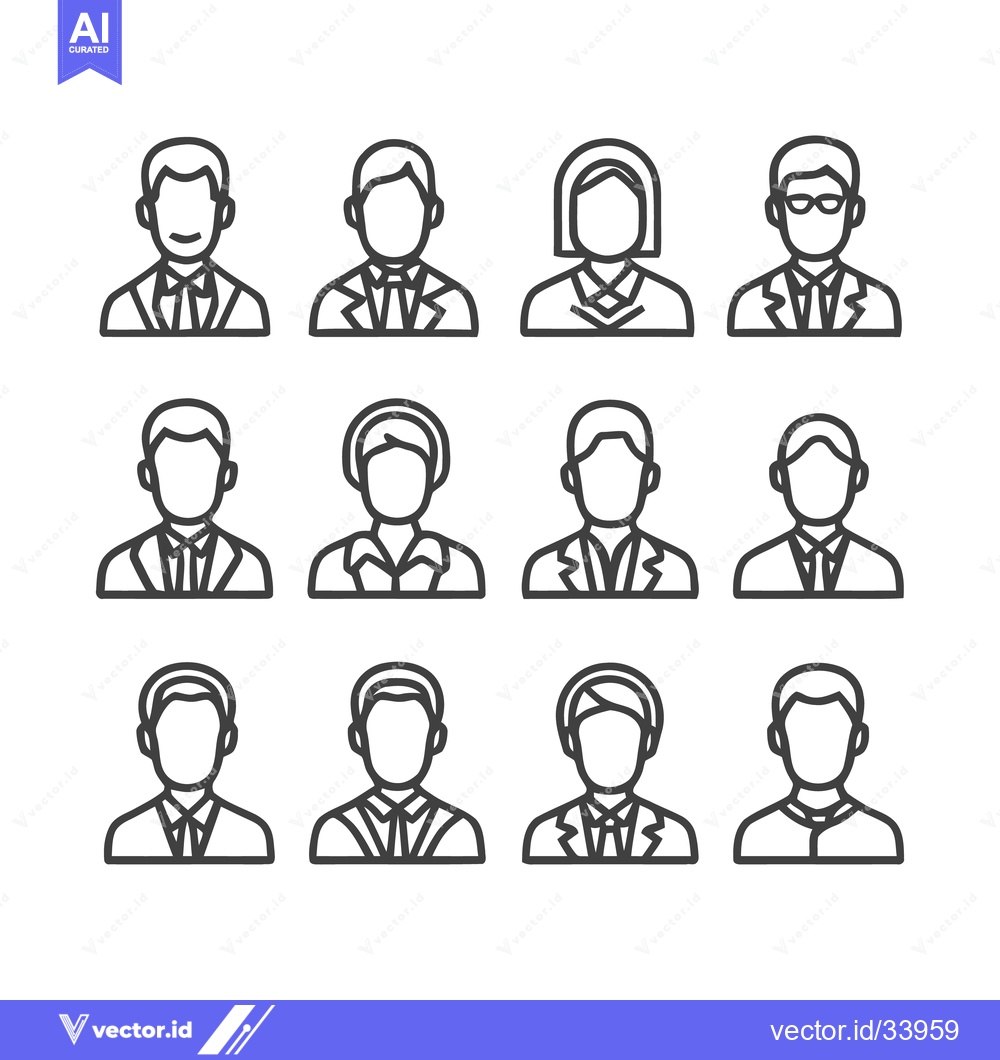 Premium Vector of Diverse Business Professionals - A Collection of Portraits.