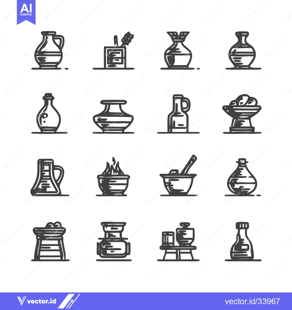 Premium Vector of Collection of Minimalist Pottery and Ceramic Vessels.