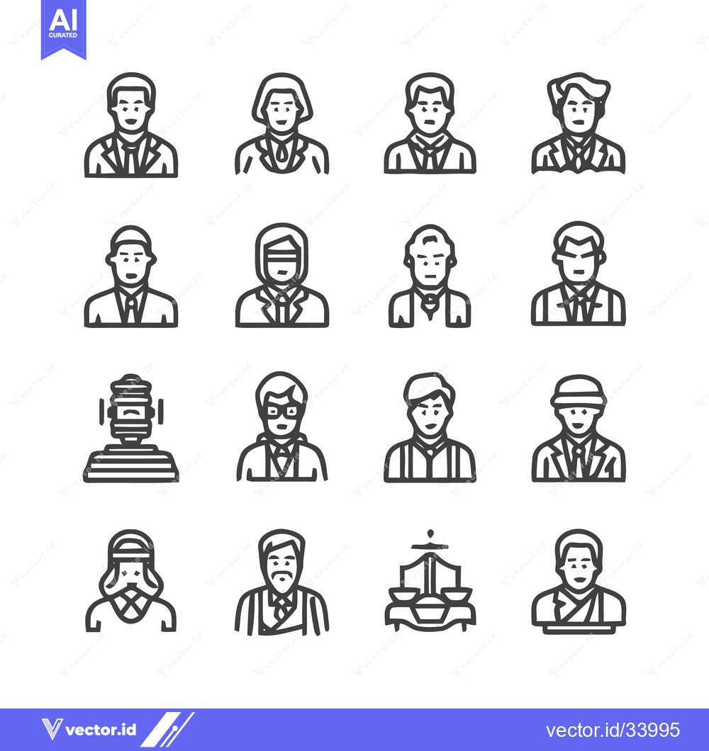 Premium Vector dari Diverse people portraits in minimalist line art style.