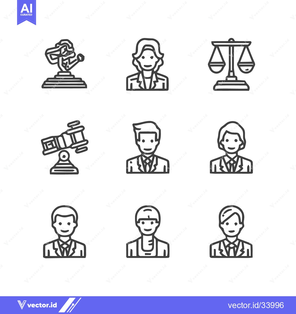 Premium Vector dari Legal Professionals and Justice System Icons - A Comprehensive Collect