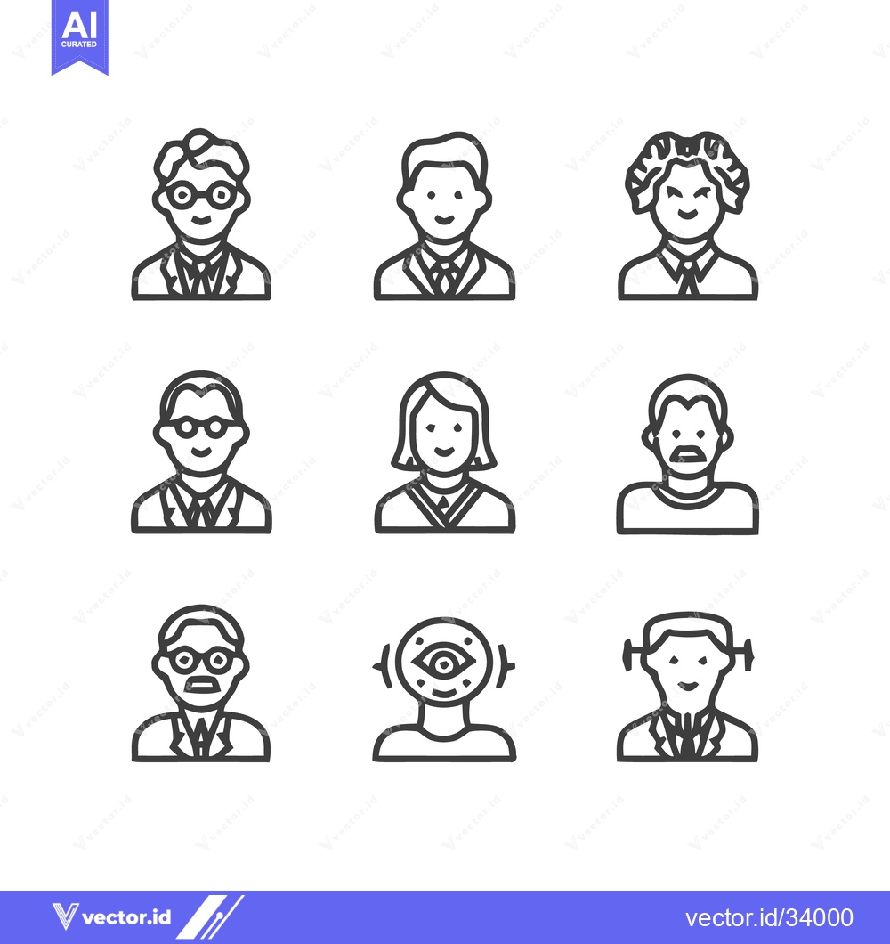 Premium Vector dari Diverse Line Art Portraits - A Collection of Unique Individuals.