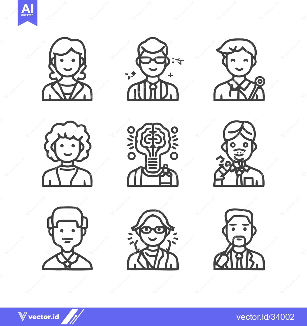 Premium Vector dari Diverse professional portraits - A collection of various individuals.