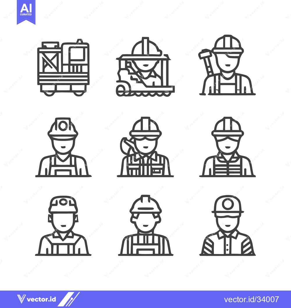 Premium Vector dari Construction Workers and Equipment - A Detailed Vector Illustration.