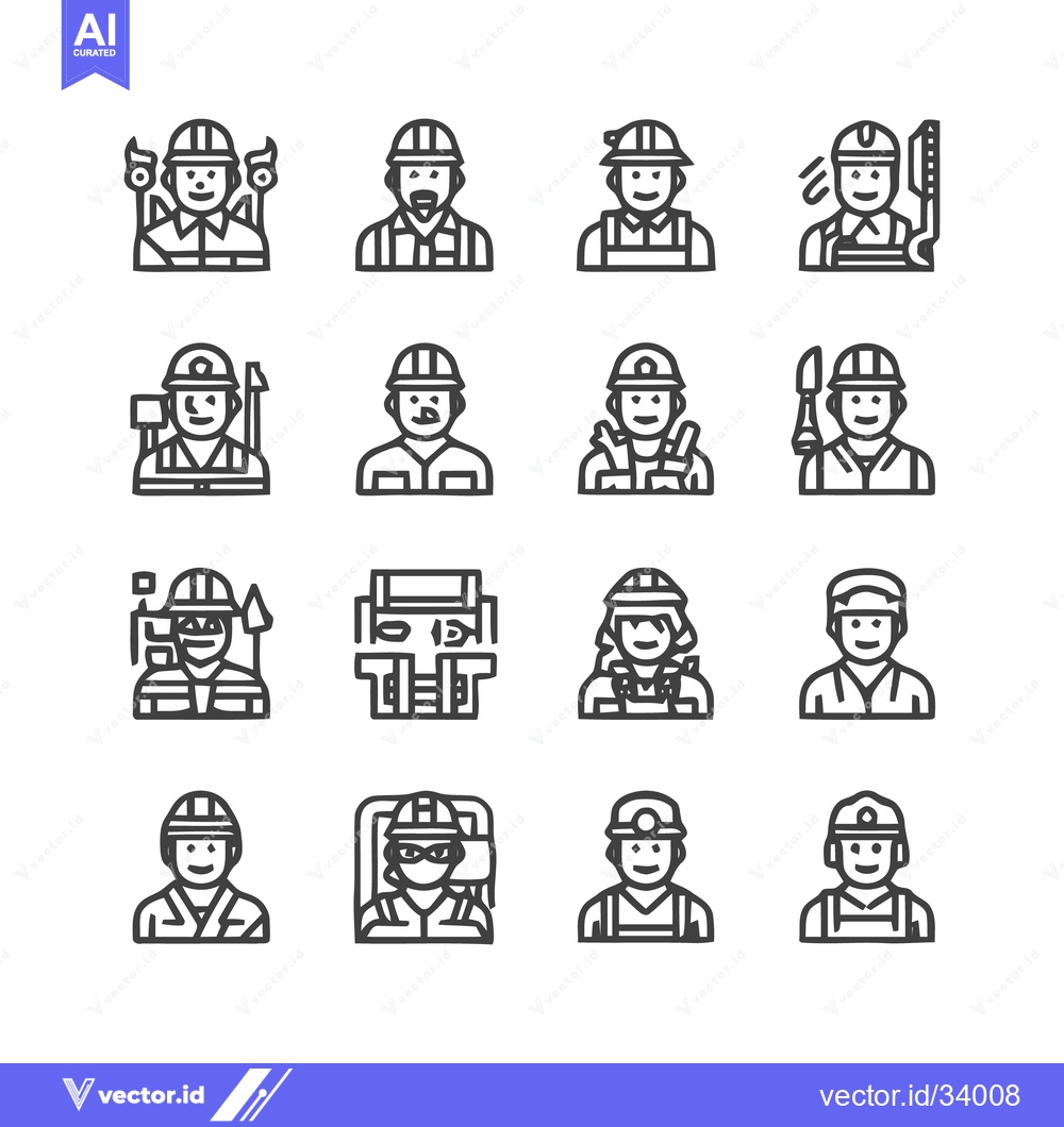 Premium Vector dari Construction Workers - A Diverse Collection of Professionals in Variou