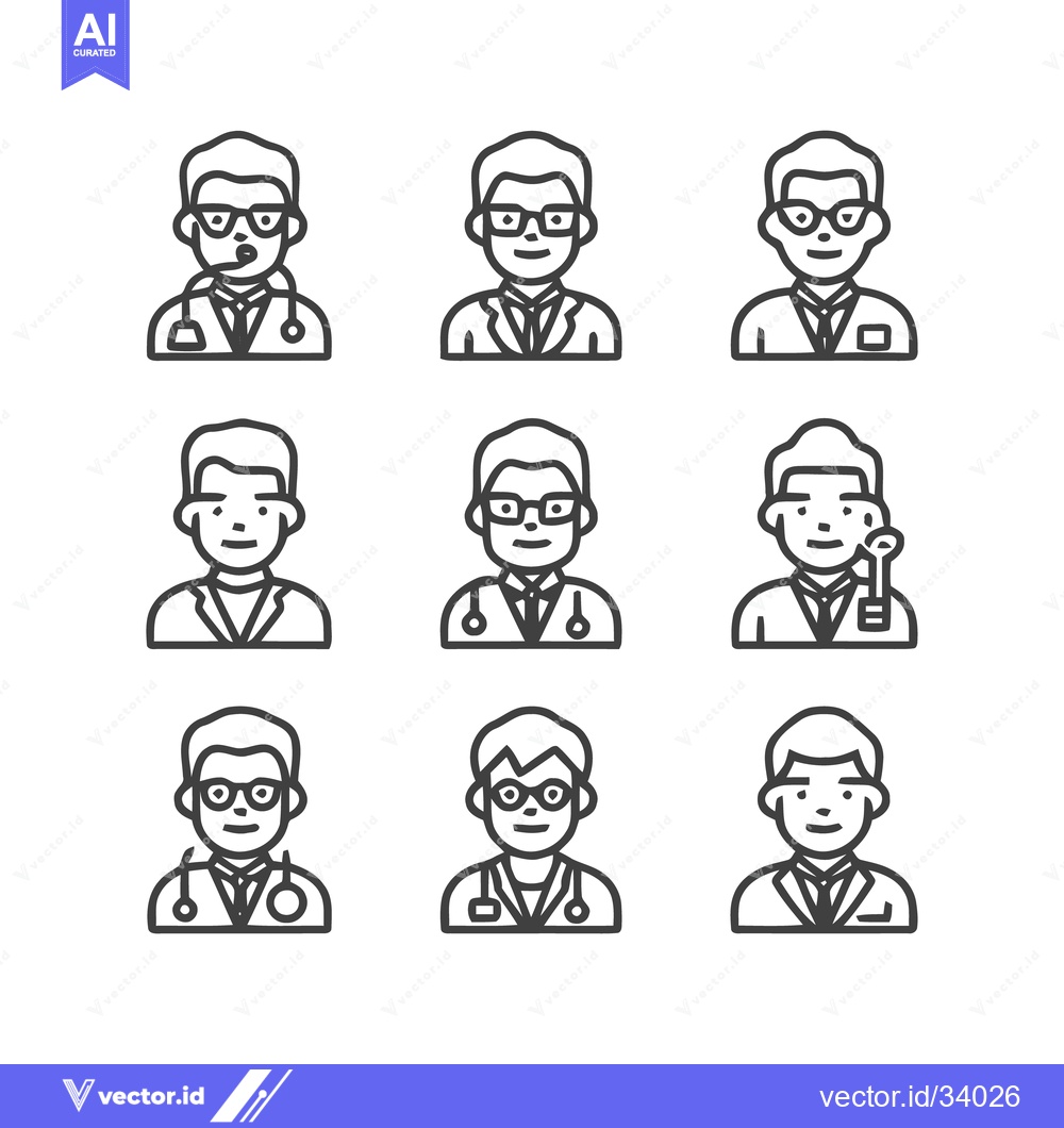 Premium Vector dari Medical Professionals - A Diverse Collection of Healthcare Providers.