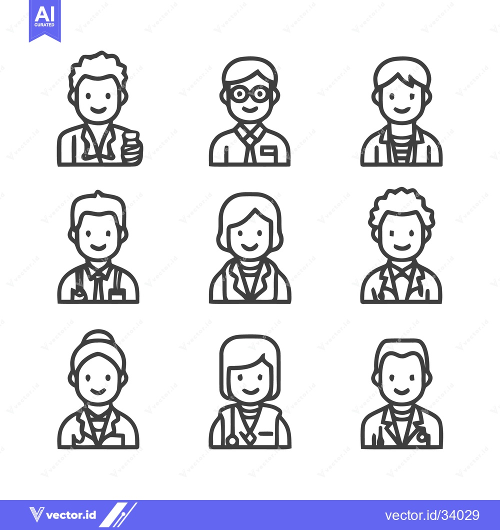 Premium Vector of Medical Professionals - Diverse Lineup of Doctors and Healthcare Provi