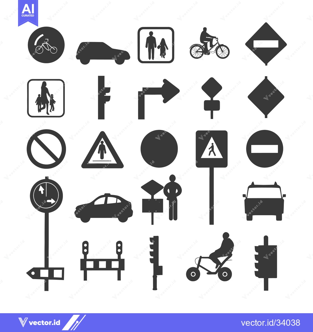 Premium Vector dari Collection of Road Signs and Traffic Symbols