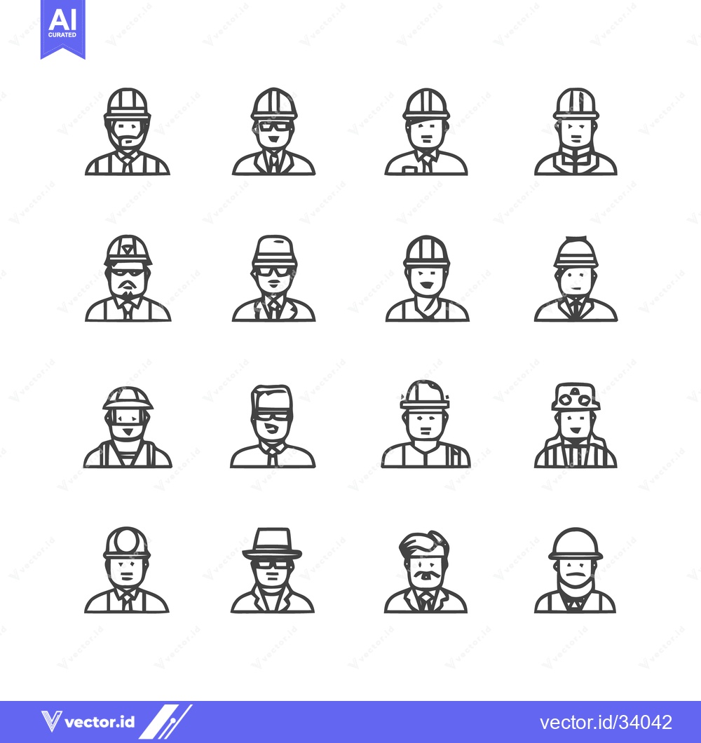 Premium Vector dari Diverse Collection of Construction Workers and Professionals in Variou