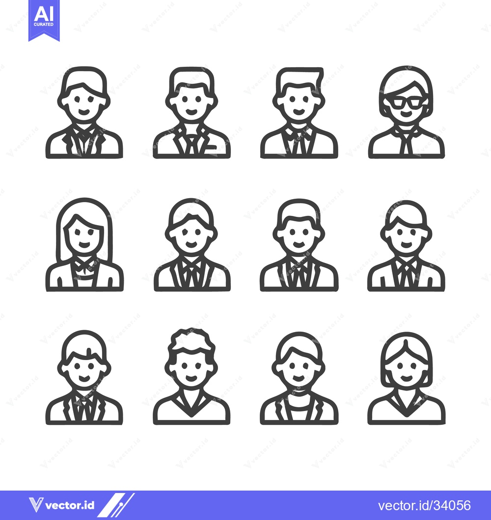 Premium Vector of Diverse Group of People Icons Representing Various Professions and Dem