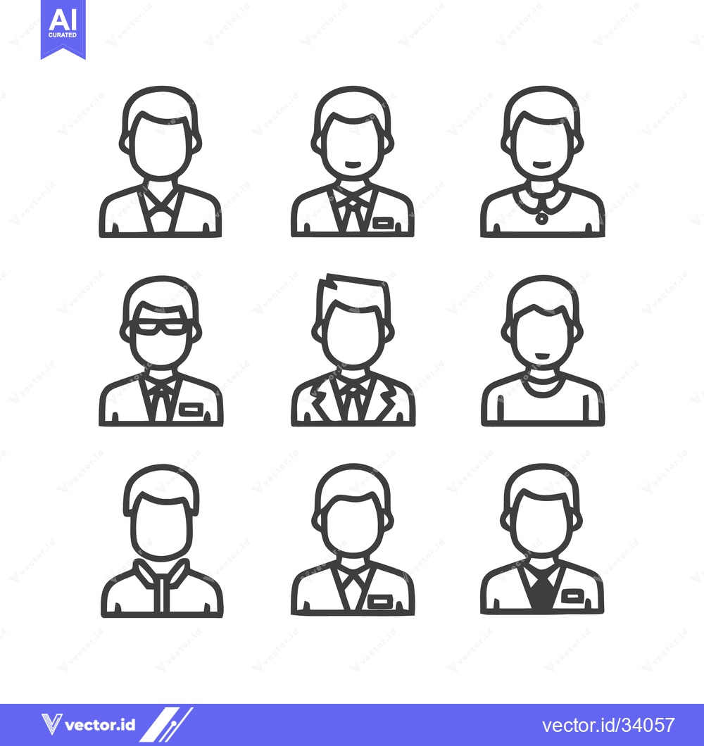 Premium Vector of Diverse Group of People Icons - A Collection of Human Portraits.