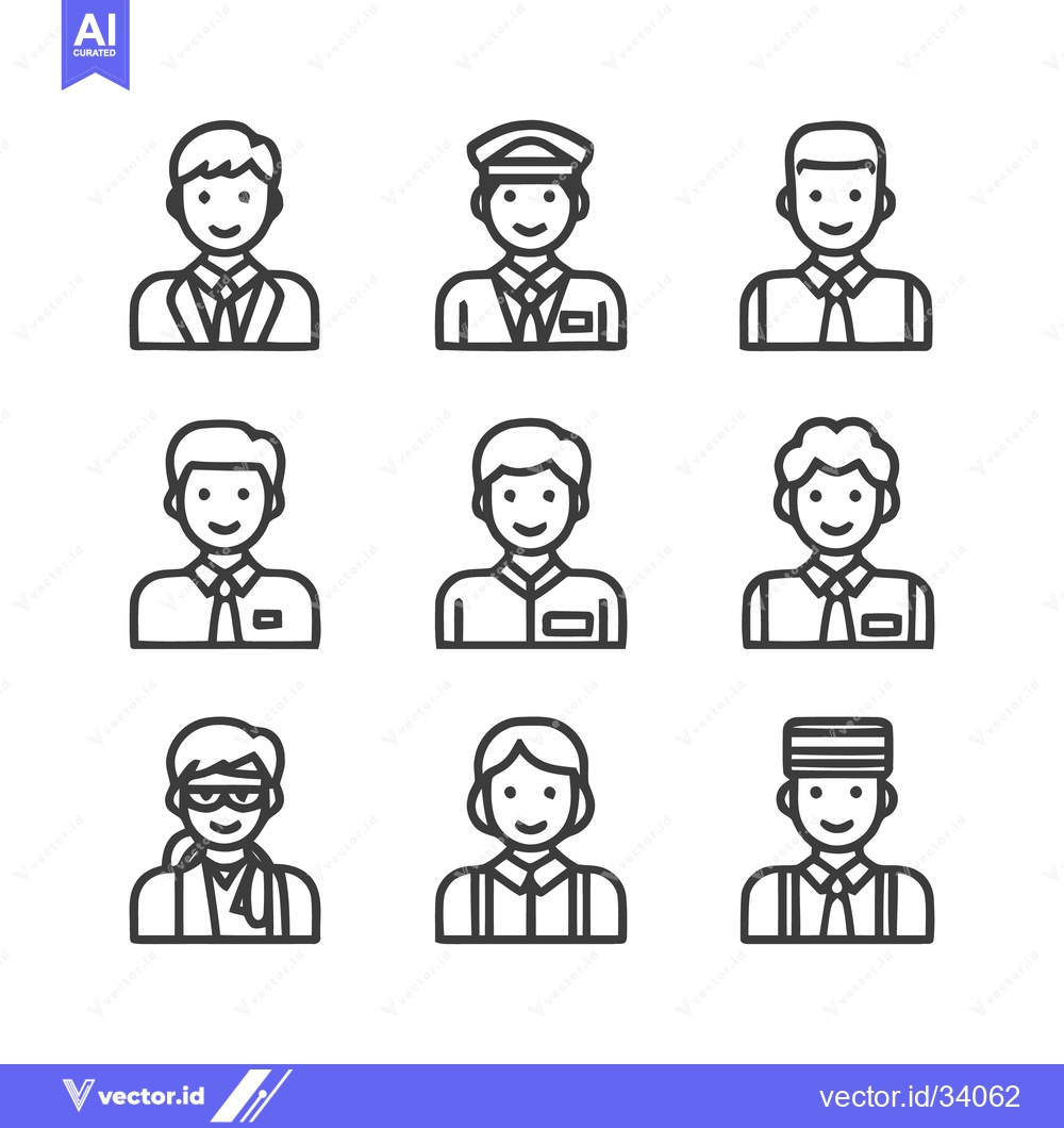 Premium Vector of Diverse professional portraits - A collection of various occupations a