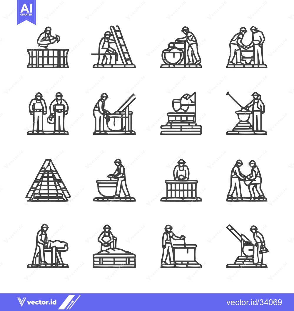 Premium Vector dari Construction Workers in Various Activities - A Detailed Illustration.