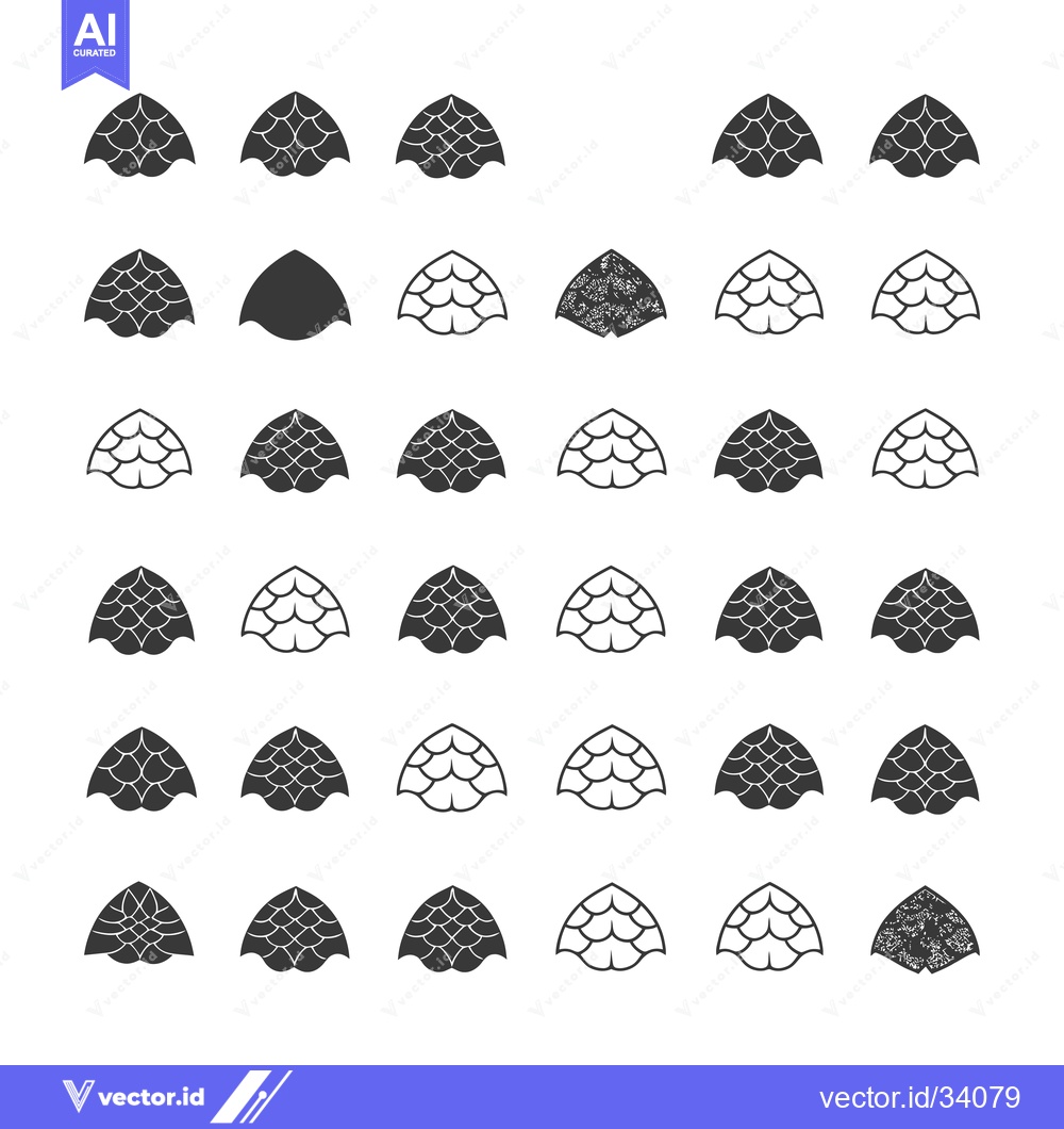 Premium Vector of Collection of Scaled Shapes with Variations in Fill and Detail