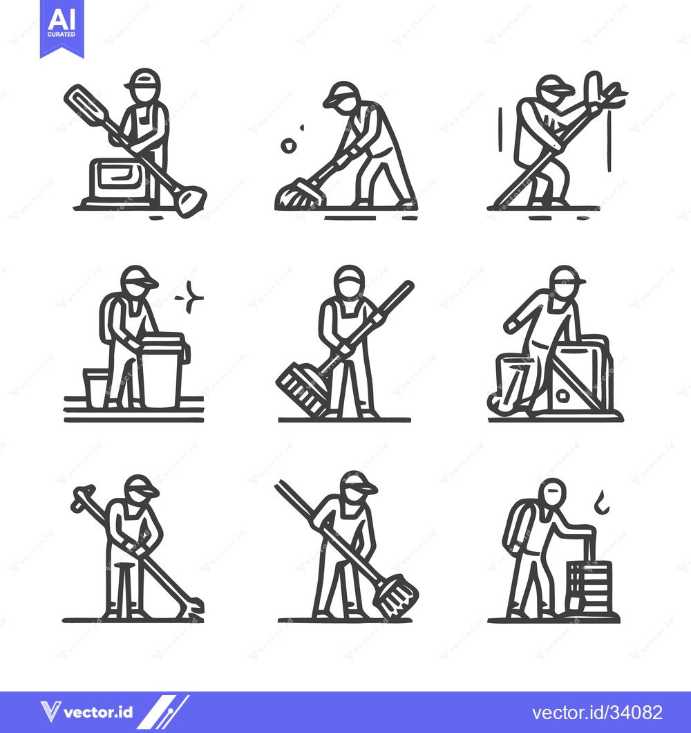 Premium Vector dari Cleaning and Maintenance Icon Set - A Comprehensive Collection.