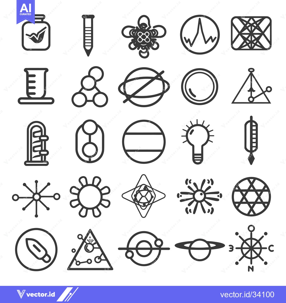 Premium Vector of Collection of Scientific and Geometric Symbols