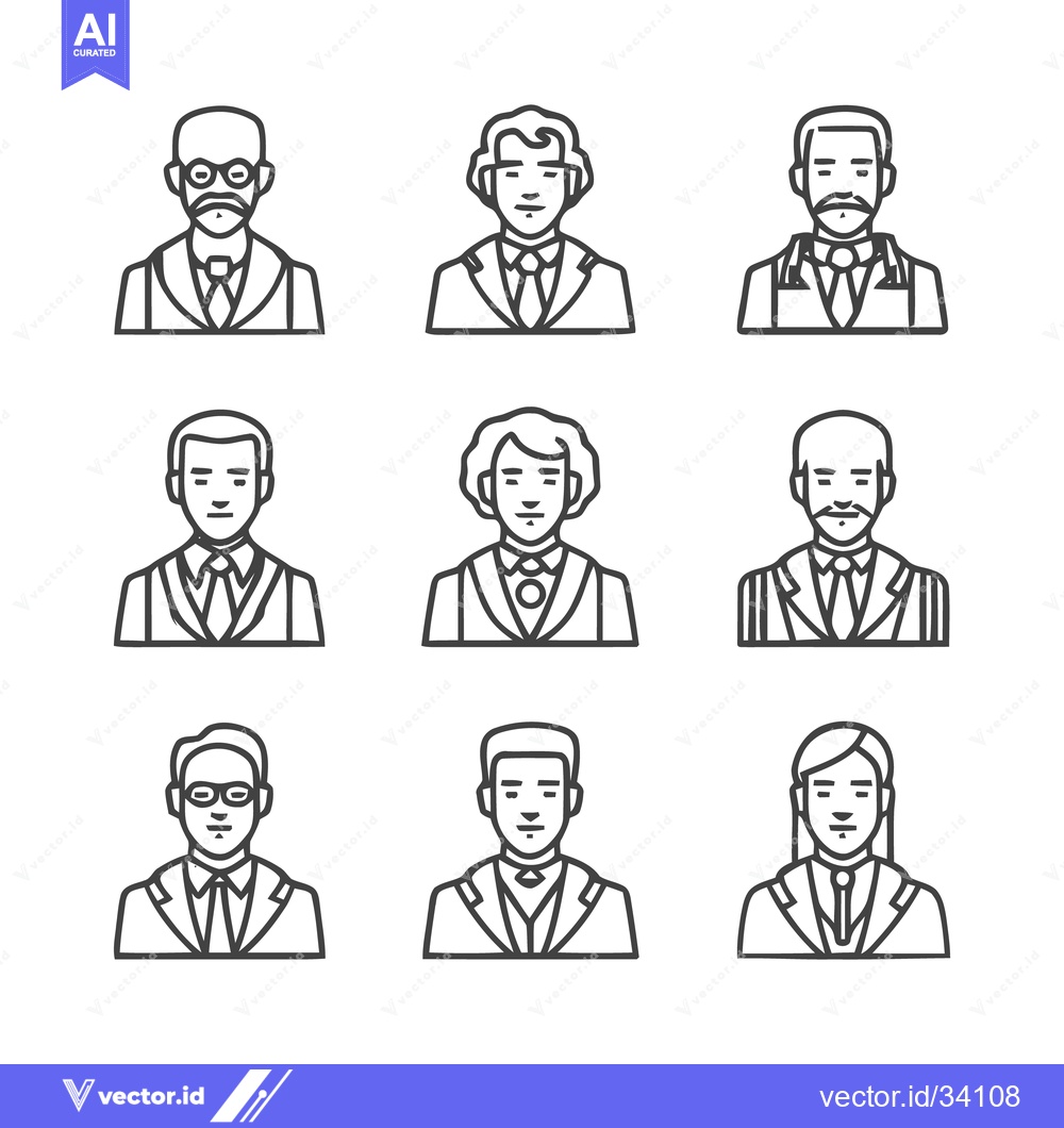 Premium Vector dari Diverse Business Professionals - A Collection of Portraits in Suits.
