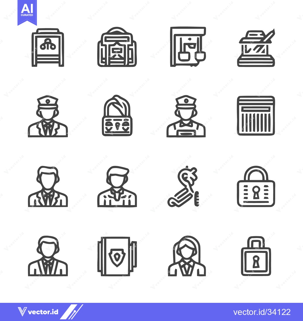Premium Vector of Collection of Line Art Icons for Various Concepts.