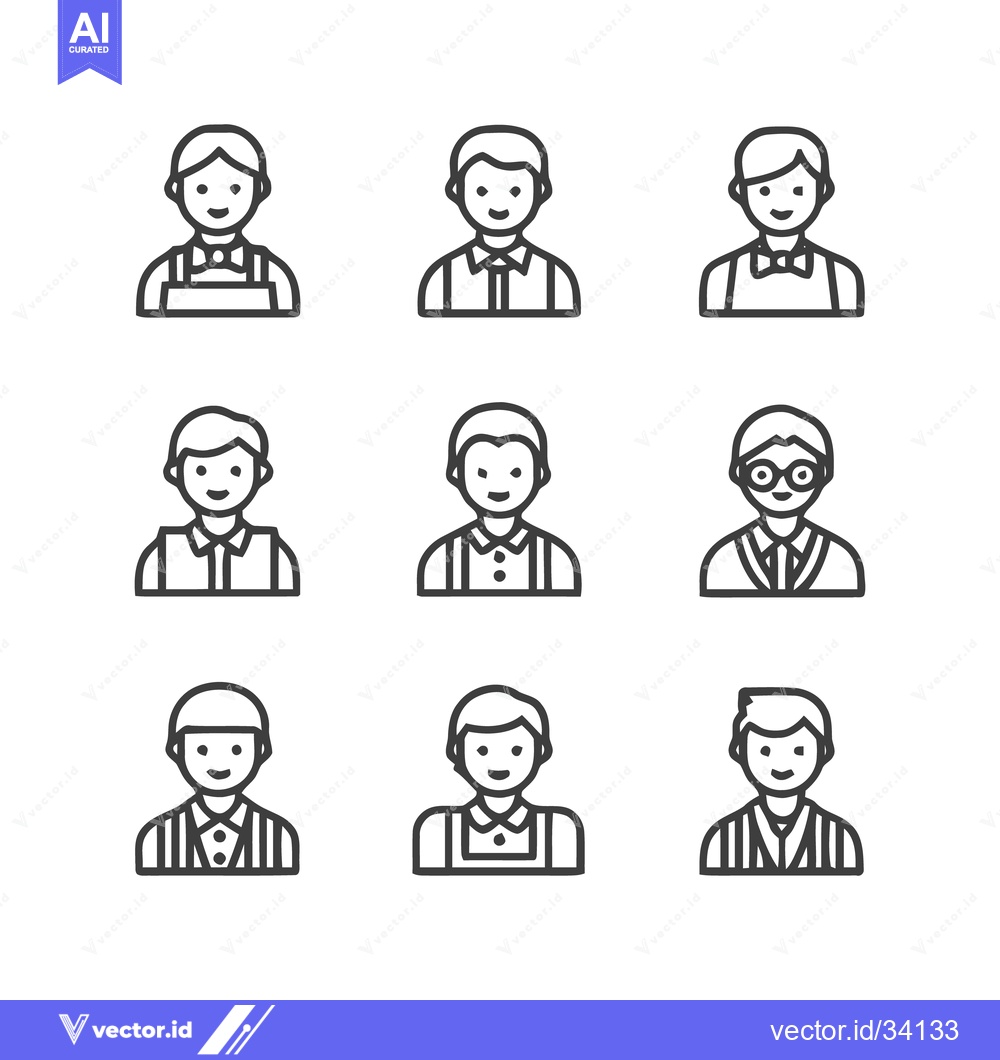 Premium Vector dari Diverse professional icons set, representing various occupations and r