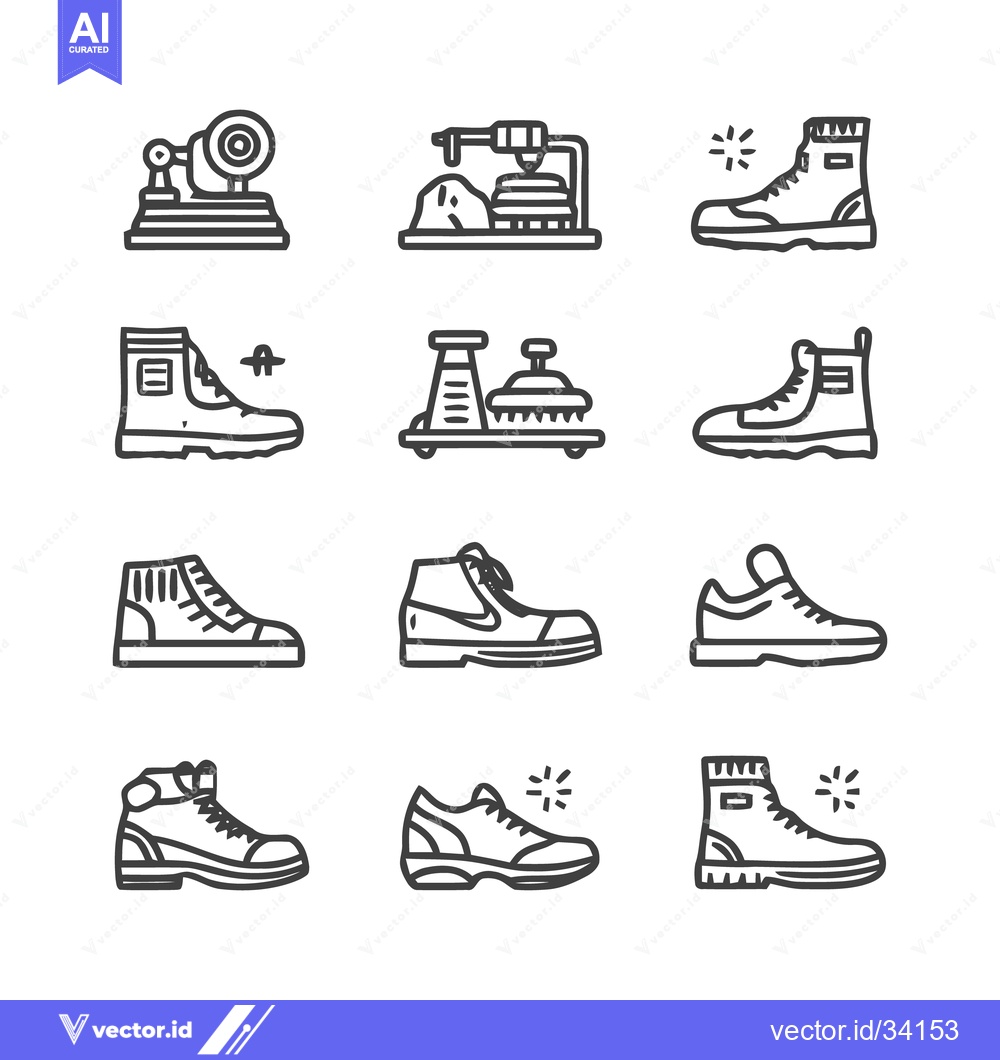 Premium Vector of Shoe cleaning and maintenance icons set for footwear care.