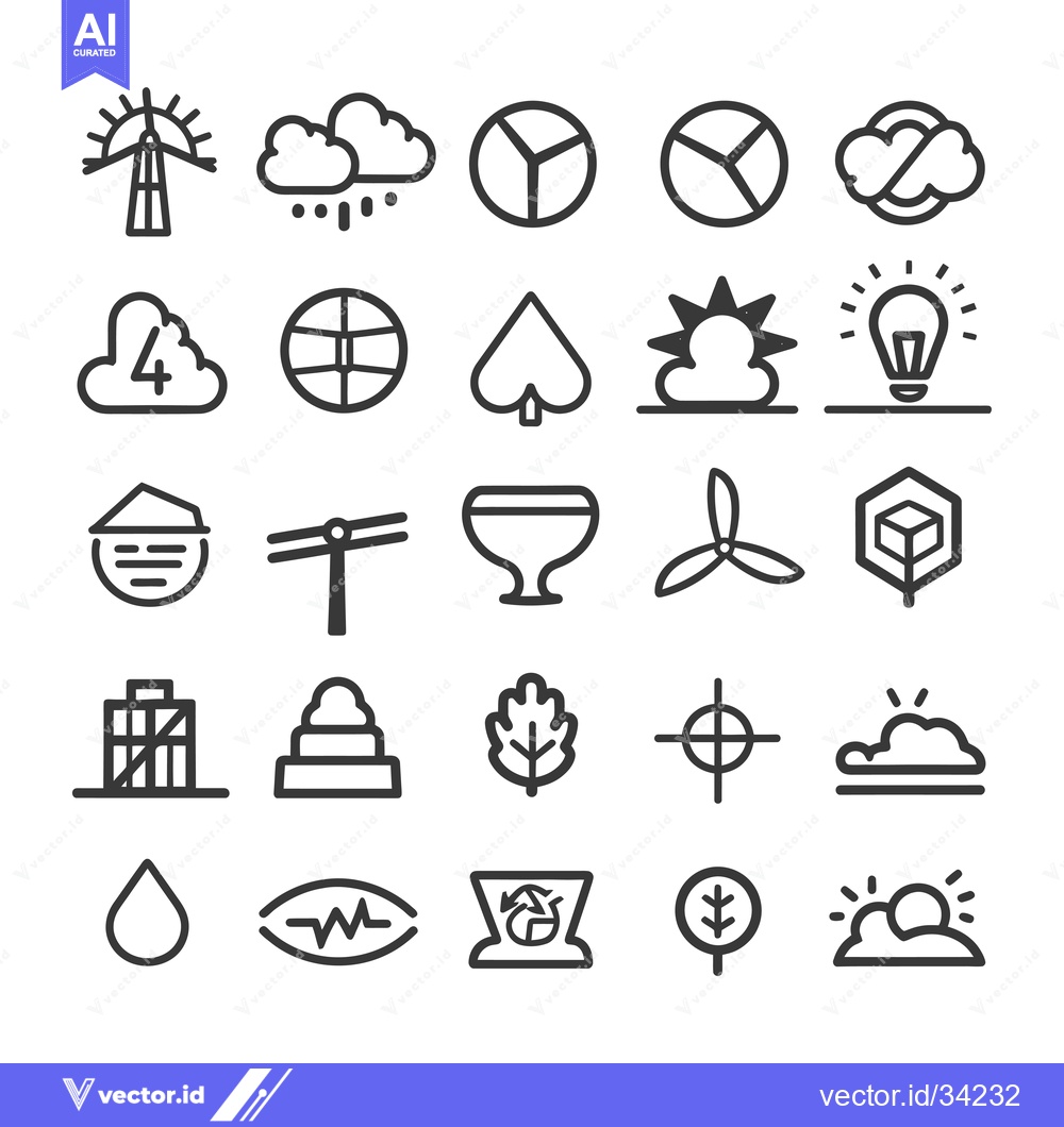 Premium Vector of Collection of Simple Black and White Line Icons