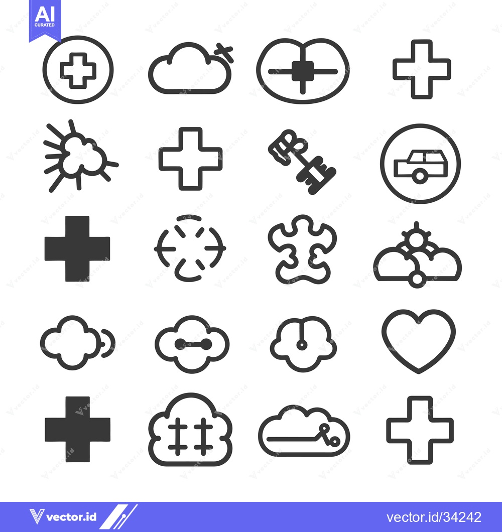 Premium Vector of Collection of Simple Line and Filled Black Icons
