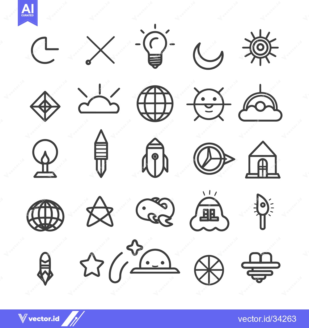 Premium Vector dari Collection of Simple Line Icons for Various Concepts