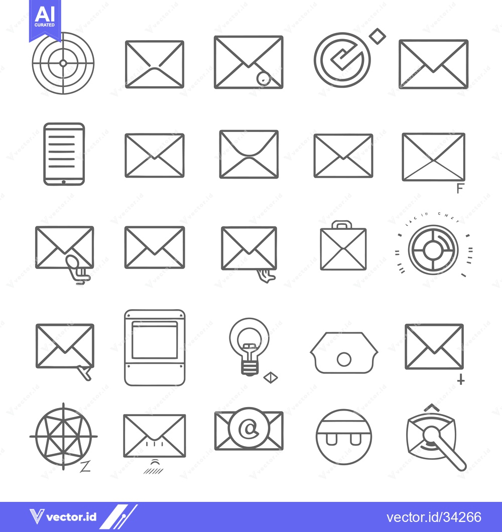 Premium Vector of Collection of Simple Line Icons Related to Communication and Technolog