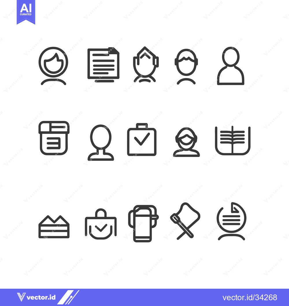 Premium Vector of Collection of Simple Line Icons Representing Various Concepts