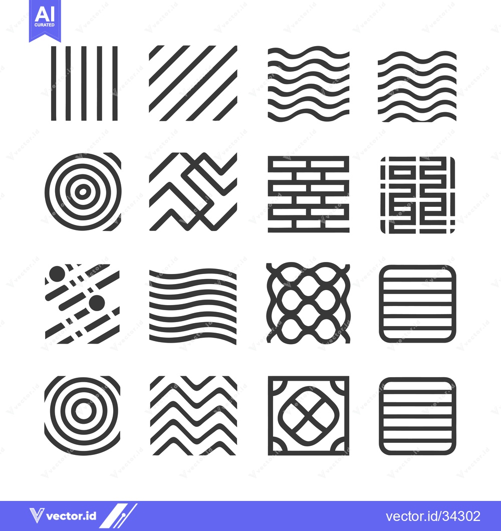 Premium Vector dari Collection of Sixteen Geometric Pattern Icons