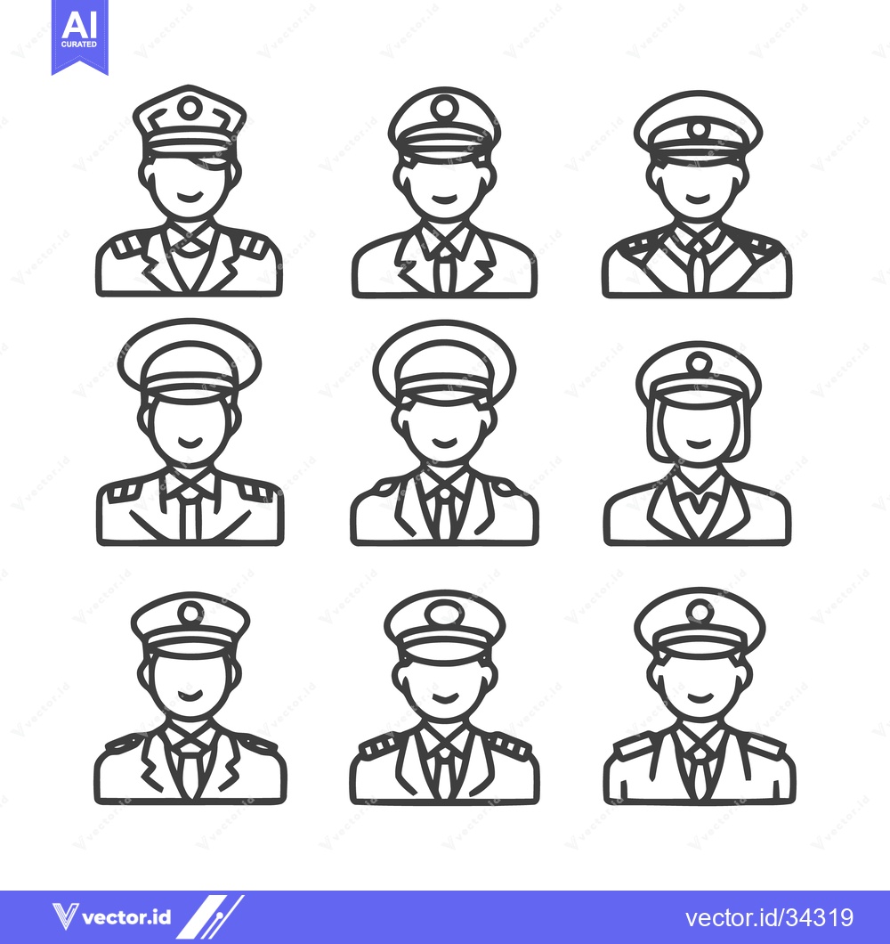 Premium Vector of Uniformed individuals in various military officer attire, vector illus
