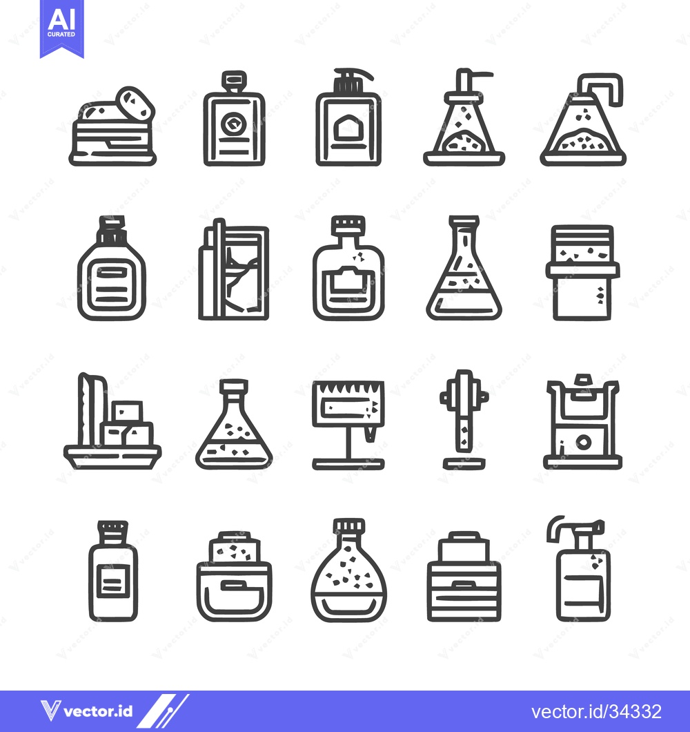 Premium Vector dari Collection of various laboratory and cosmetic containers.