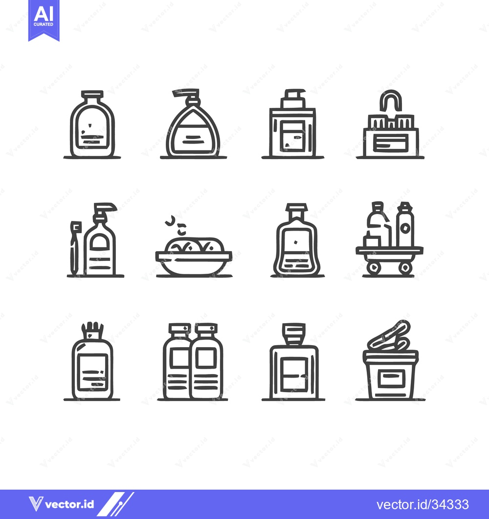 Premium Vector of Collection of bathroom and hygiene product icons.