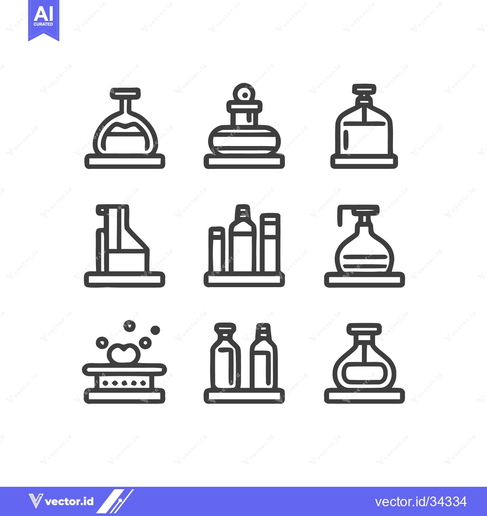 Premium Vector dari Collection of Laboratory Equipment Icons for Science and Research.
