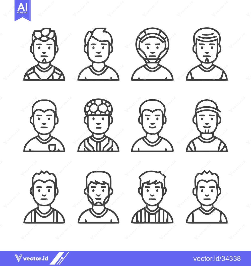 Premium Vector dari Line Art Illustrations of Diverse Sports Players and Athletes.