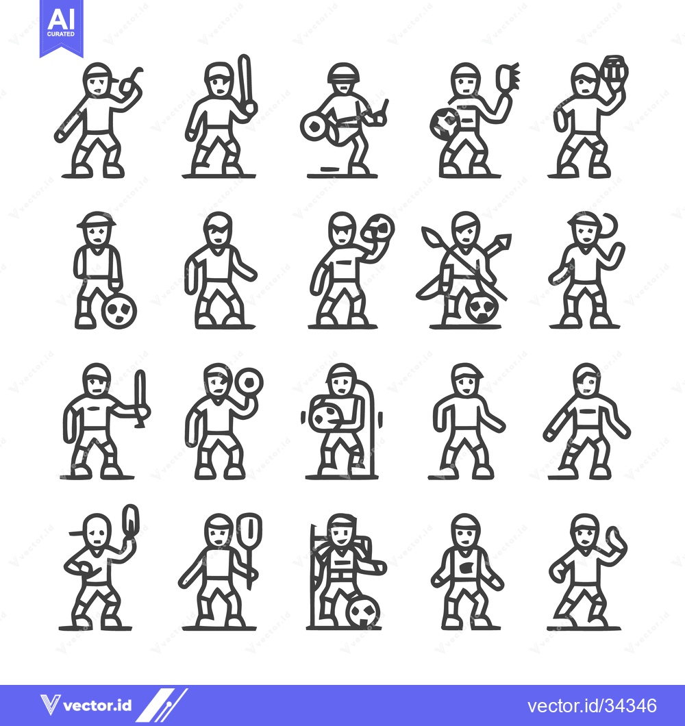 Premium Vector dari Sports Icons - Diverse Line Art Depicting Athletic Activities.