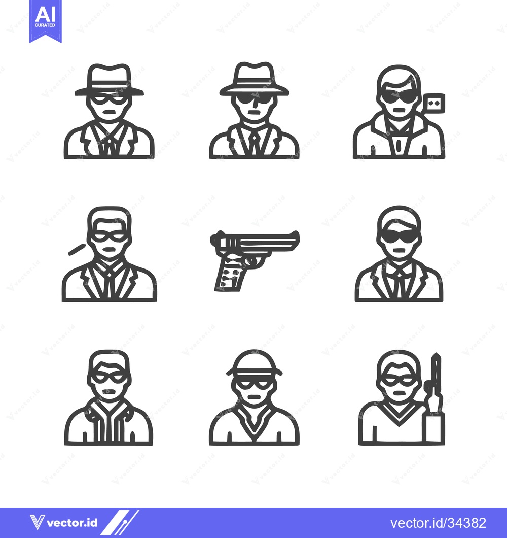 Premium Vector dari Spy Icons - A Collection of Secret Agent Illustrations.