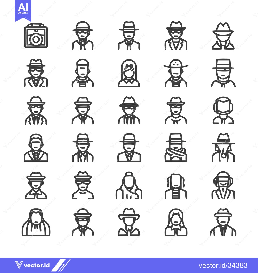 Premium Vector of Collection of Detective Icons - A Comprehensive Set of Illustrations.
