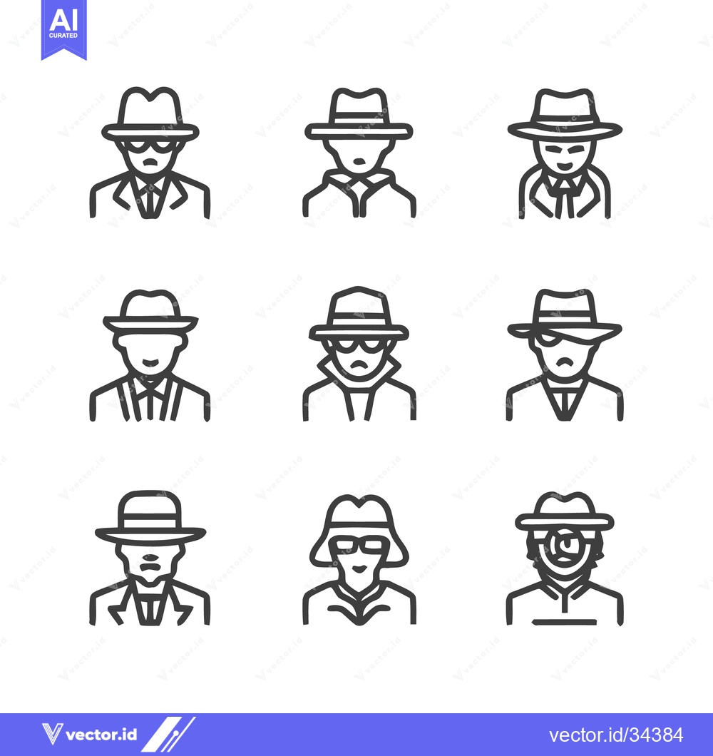 Premium Vector dari Collection of Detective Icons - Mystery, Investigation, and Espionage.