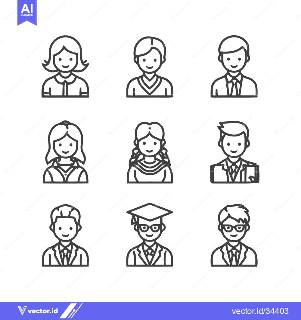 Premium Vector dari Diverse Group of People - Portraits and Icons Representing Various Pro
