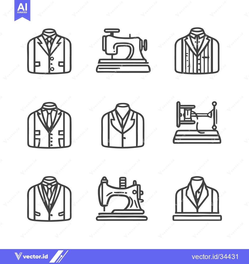 Premium Vector of Tailoring and Sewing - A Collection of Fashion Icons.
