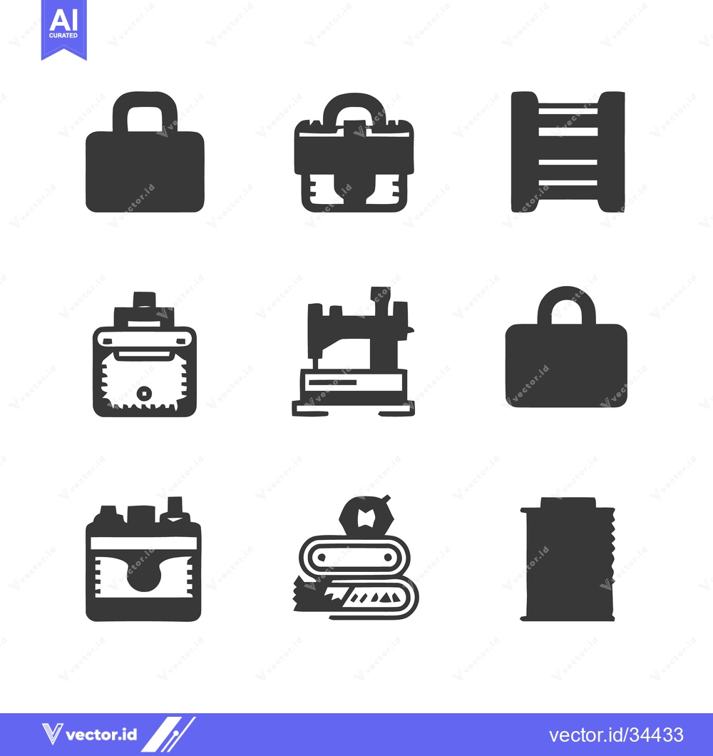 Premium Vector of Collection of Various Black Icons on White Background.