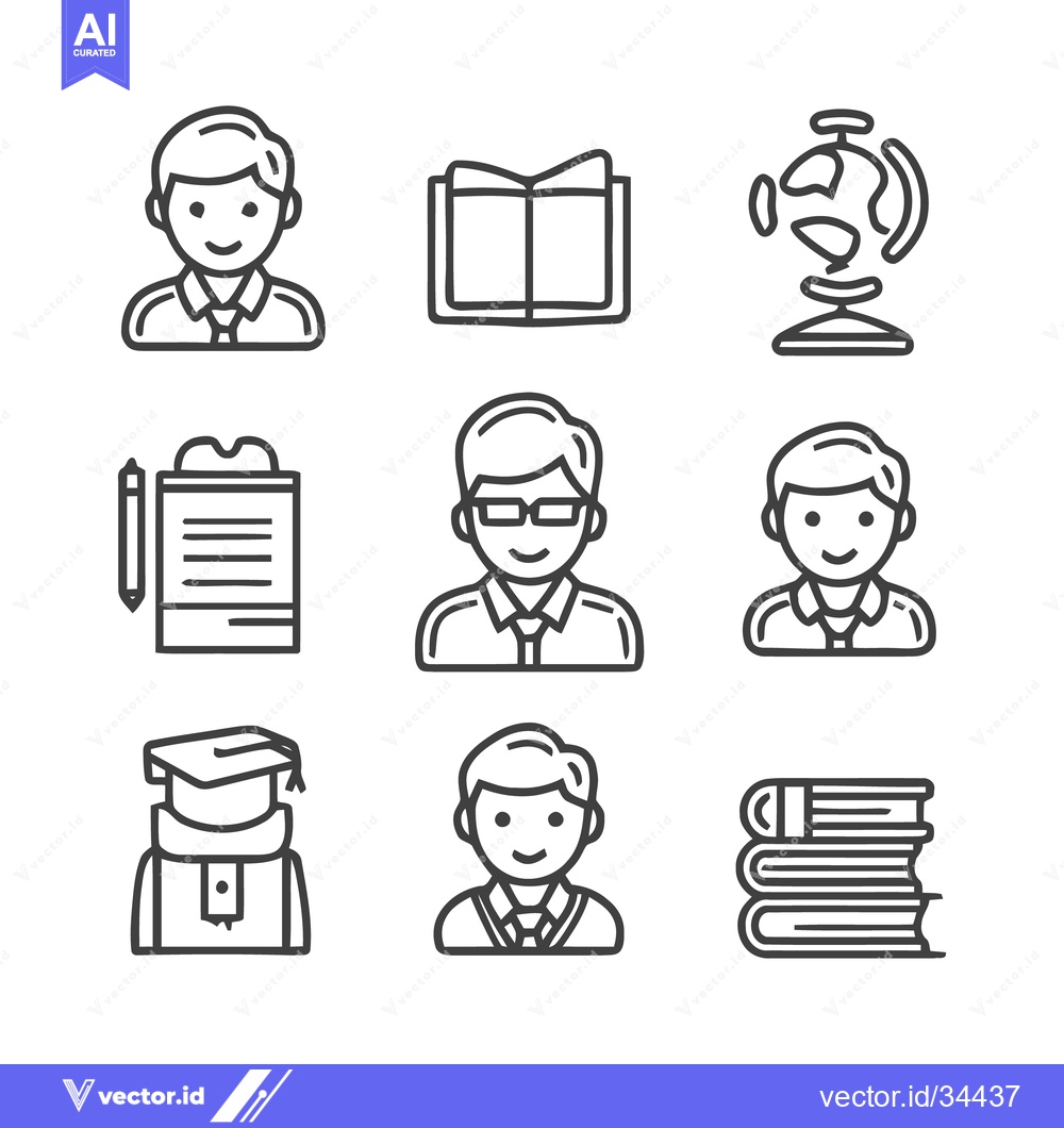 Premium Vector dari School and Education Icons - A Comprehensive Collection.