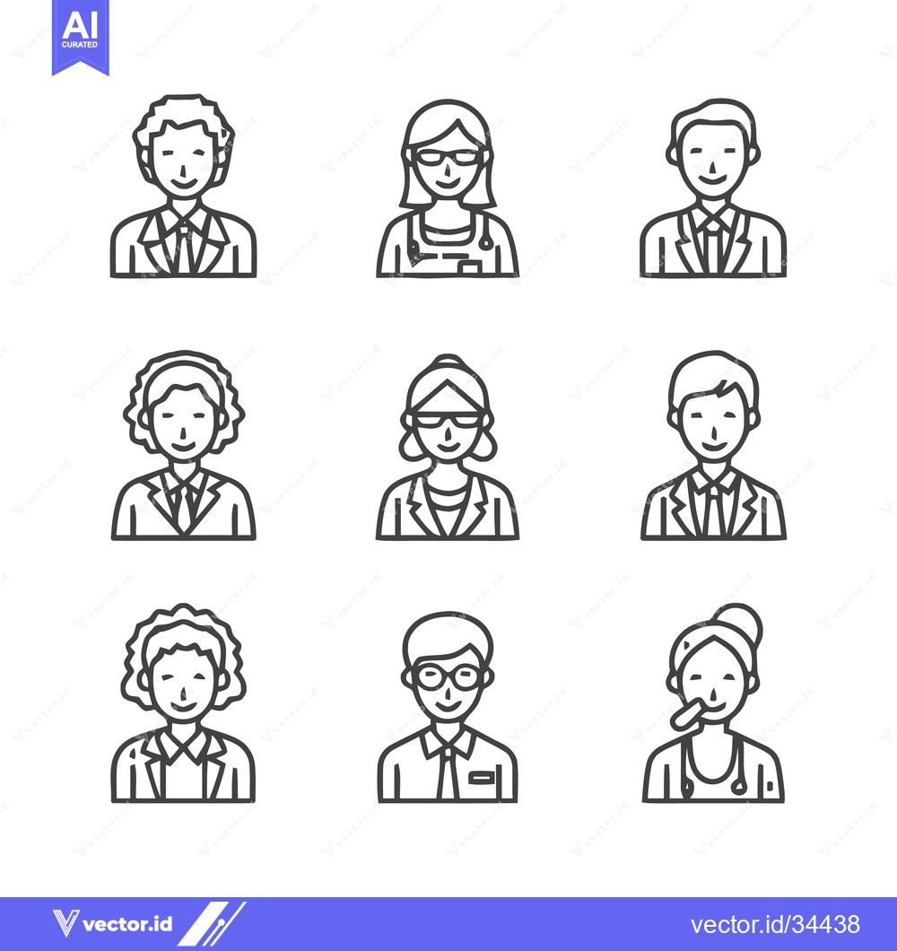 Premium Vector dari Diverse professional portraits - A collection of business people.