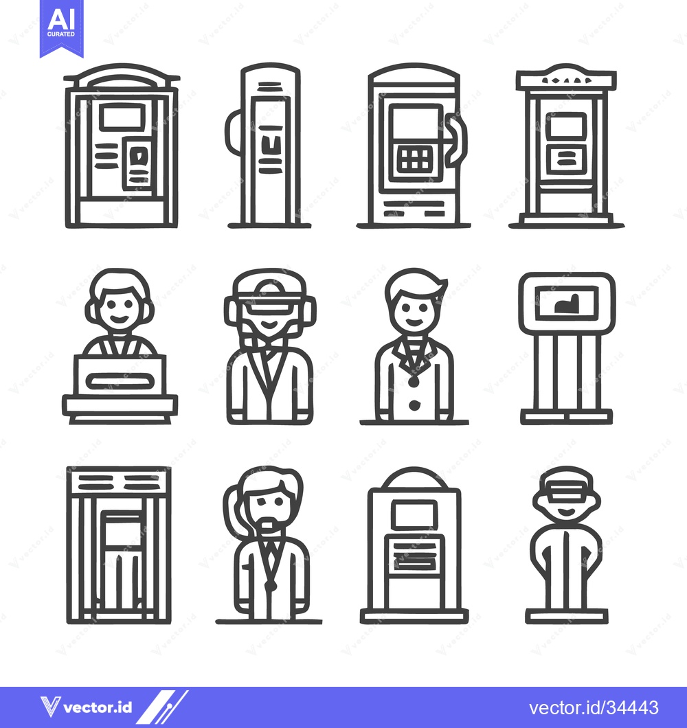 Premium Vector dari Collection of Line Art Icons for Public Service and Information.