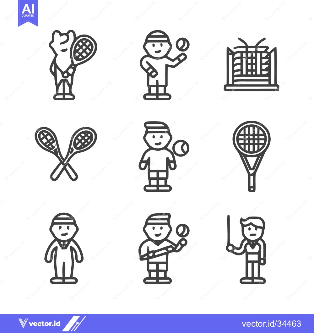 Premium Vector dari Tennis Icons - A Collection of Sports Illustrations.