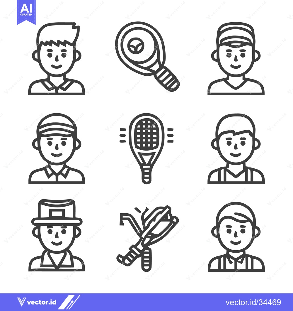 Premium Vector dari Sports and People - A Collection of Line Art Icons.